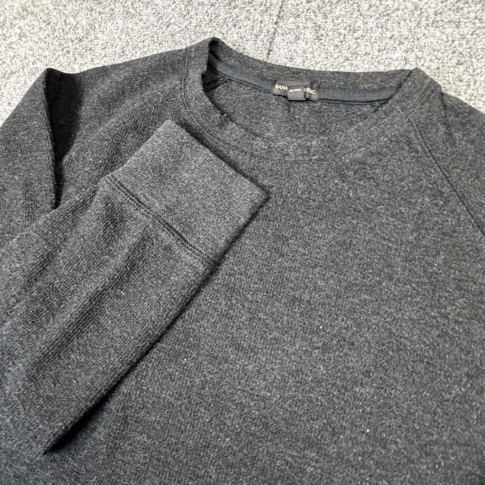 VTG Banana Republic Mens Medium Charcoal Gray Heather Raglan Crewneck Sweatshirt